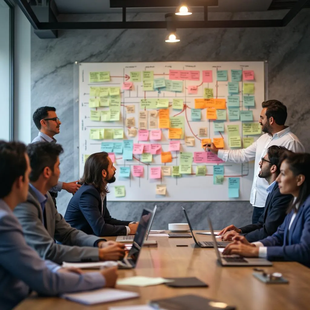 Equipo de ConsultCol en sesión de estrategia