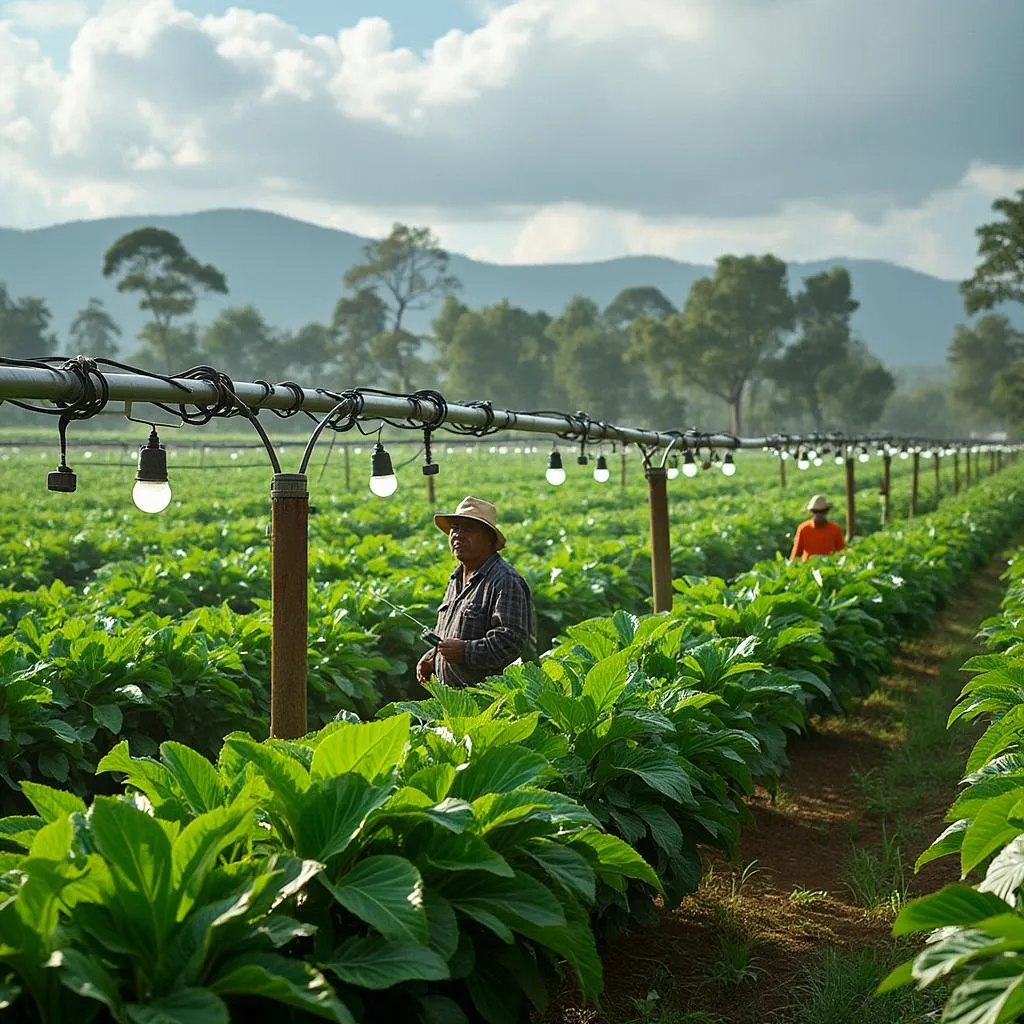 Plantación agrícola moderna en Colombia